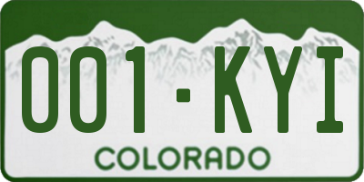 CO license plate 001KYI