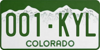 CO license plate 001KYL