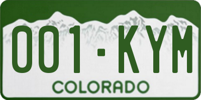 CO license plate 001KYM