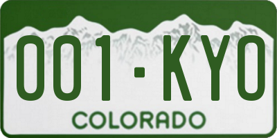 CO license plate 001KYO