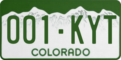 CO license plate 001KYT