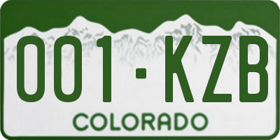 CO license plate 001KZB