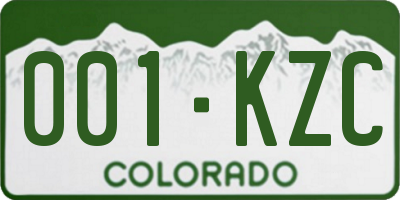 CO license plate 001KZC