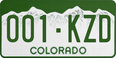 CO license plate 001KZD