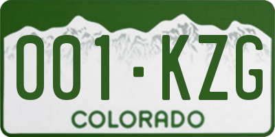 CO license plate 001KZG