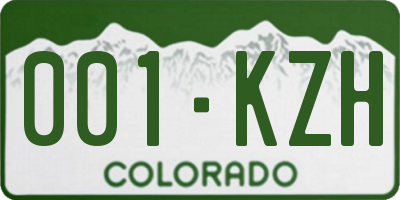 CO license plate 001KZH