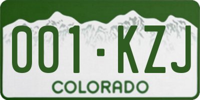 CO license plate 001KZJ