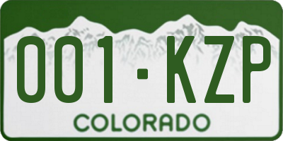 CO license plate 001KZP