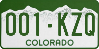 CO license plate 001KZQ