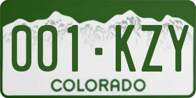 CO license plate 001KZY