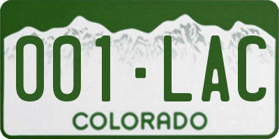 CO license plate 001LAC