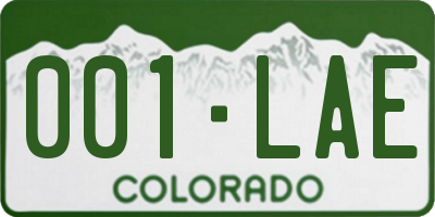 CO license plate 001LAE