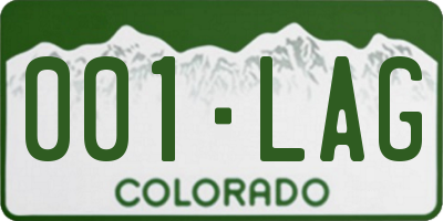 CO license plate 001LAG