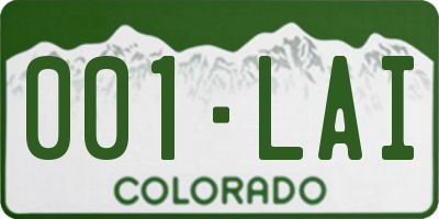 CO license plate 001LAI