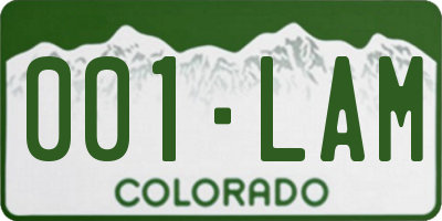 CO license plate 001LAM