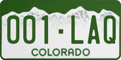 CO license plate 001LAQ