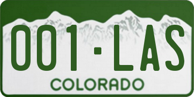 CO license plate 001LAS