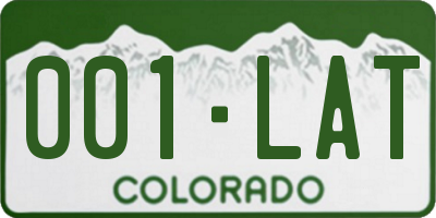 CO license plate 001LAT