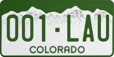 CO license plate 001LAU