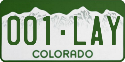 CO license plate 001LAY