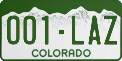 CO license plate 001LAZ