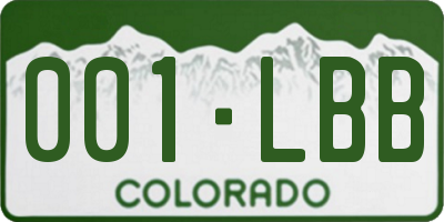 CO license plate 001LBB