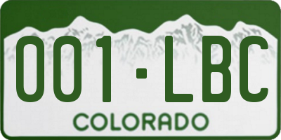 CO license plate 001LBC