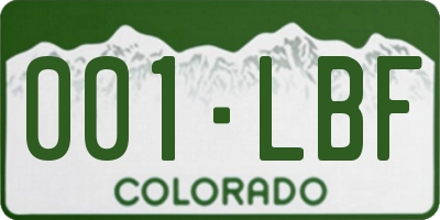 CO license plate 001LBF