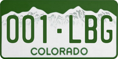 CO license plate 001LBG