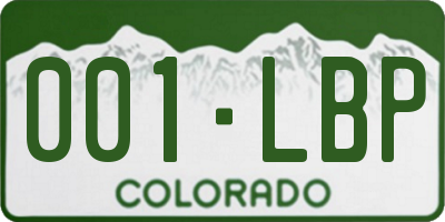 CO license plate 001LBP