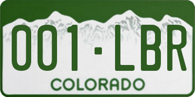 CO license plate 001LBR