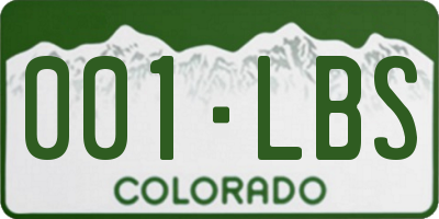 CO license plate 001LBS