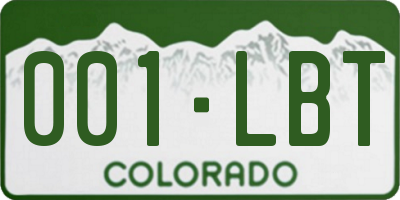 CO license plate 001LBT