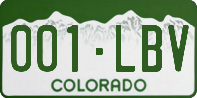 CO license plate 001LBV