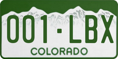 CO license plate 001LBX