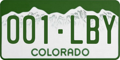 CO license plate 001LBY