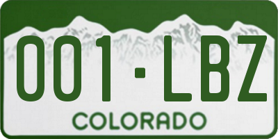 CO license plate 001LBZ