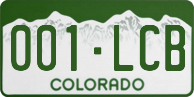 CO license plate 001LCB