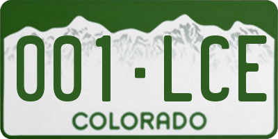 CO license plate 001LCE