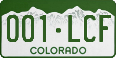 CO license plate 001LCF