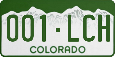 CO license plate 001LCH