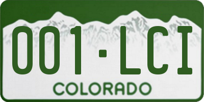 CO license plate 001LCI