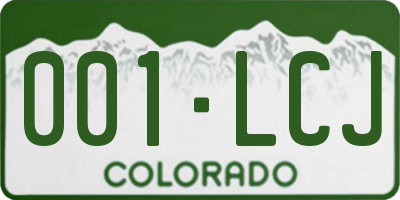 CO license plate 001LCJ