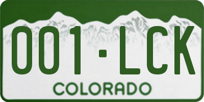 CO license plate 001LCK