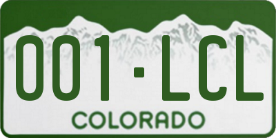 CO license plate 001LCL