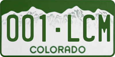 CO license plate 001LCM