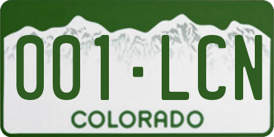 CO license plate 001LCN