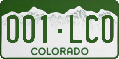 CO license plate 001LCO