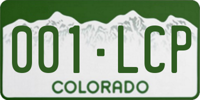 CO license plate 001LCP