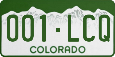 CO license plate 001LCQ